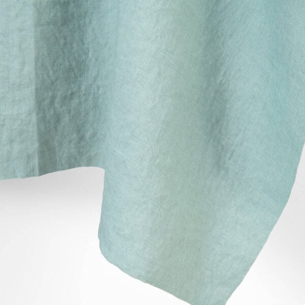 Linen fabric in jadeite colour, washed, soft to the touch