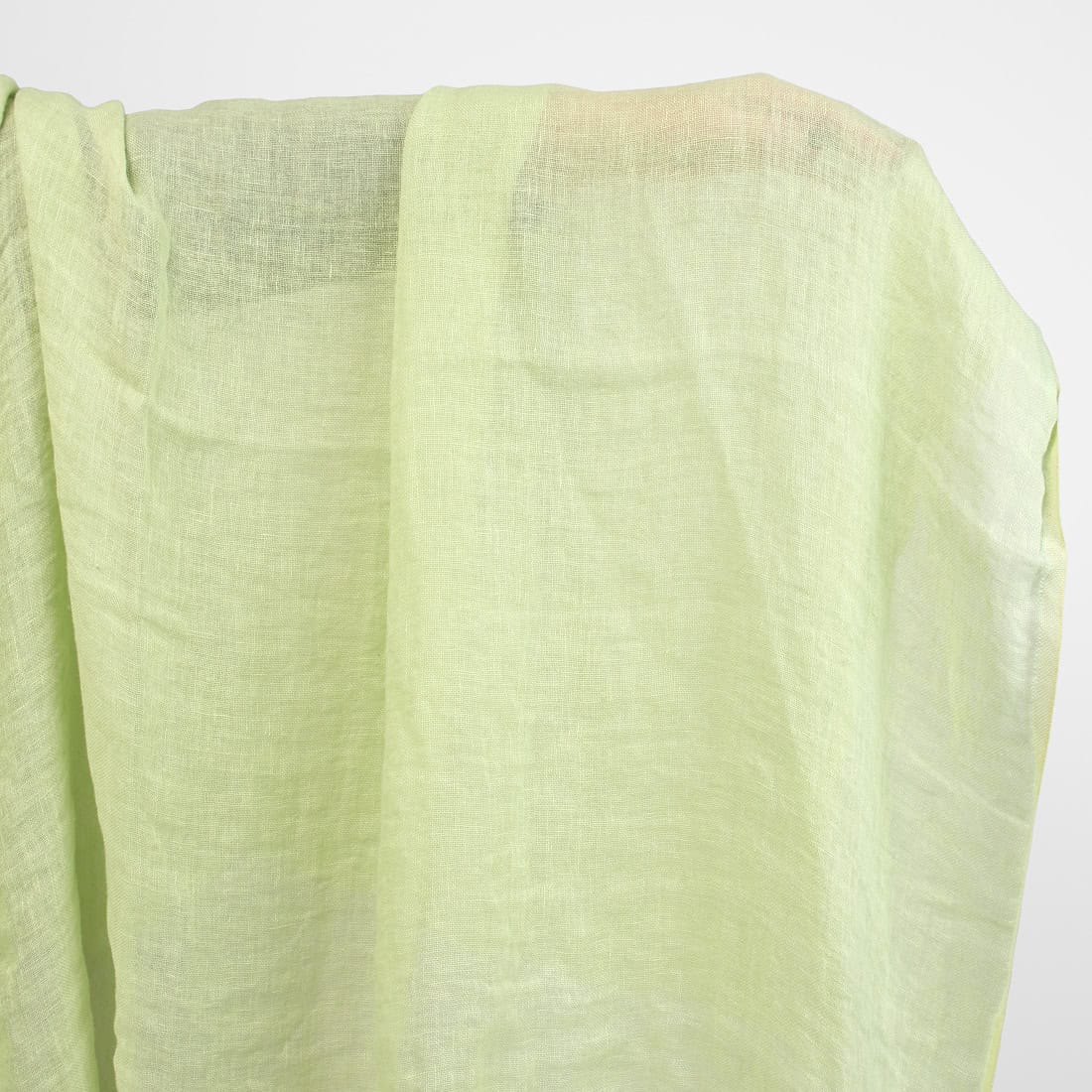Washed linen gauze fabric plain pale green