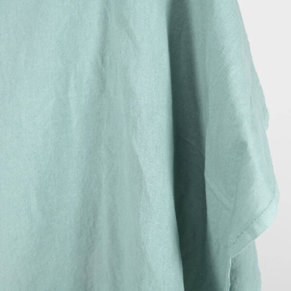Linen cotton fabric in jadeite colour, washed, for DIY sewing projects