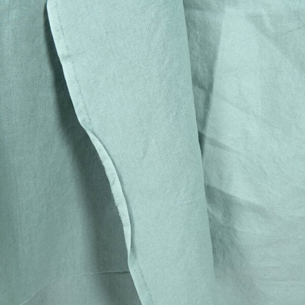 Linen cotton fabric in jadeite colour, washed, strong durable fabric