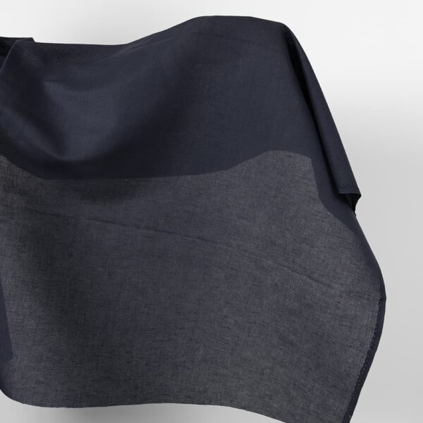 Linen cotton fabric dark navy blue colour