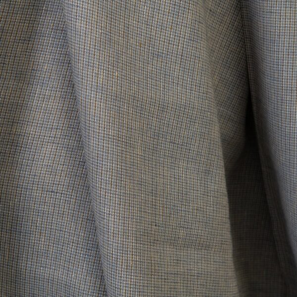 Linen fabric brown grey melange multicolour, plain weave