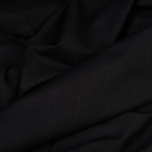 Linen cotton fabric in black, 180cm width