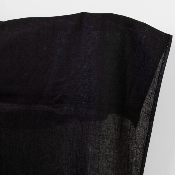 Linen fabric black small diamonds pattern