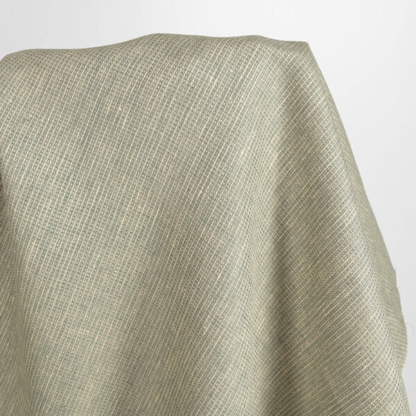 Yellow grey melange waffle linen fabric